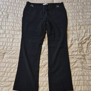 New York & Company Black Boot Cut Dress Pants with Silver Hardware